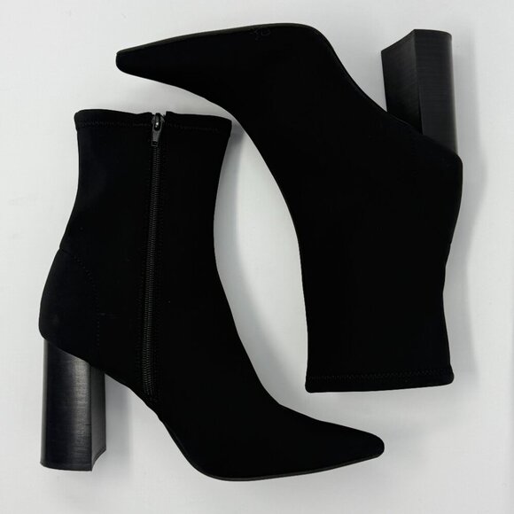 Jeffrey Campbell Siren Bootie Women's 10 Black Neoprene Pointed Toe Heels NWOB - Picture 12 of 16